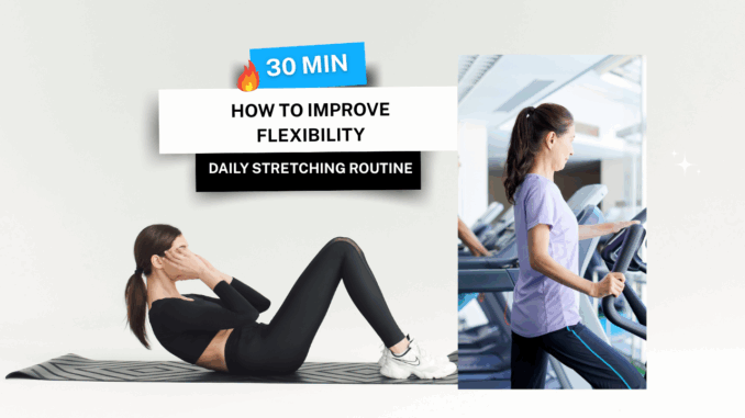 Gray and Black Minimalist 30 Min ABS Workout No Equipment YouTube Thumbnail How to Improve Flexibility
